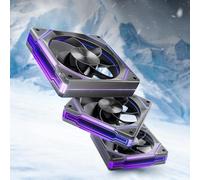 AsiaHorse ARGB 120MM - Ventilatore per alloggiamento PC Reverse [Set di 3] [Infinity Mirror] [HDB] Ventilatore RGB 1800RPM 5V 3PIN ARGB e ventola PWM 4PIN durata di vita di 50000H, colore: Nero