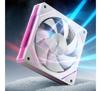AsiaHorse ARGB PC Fan 120mm Case Fan,1800RPM PWM Ventola con Infinity Mirror,5V3PIN ARGB e 12V4PIN PWM Ventola,50.000 ore di durata/24 luci LED,AMICI-Pro, Bianco, 1 Pezzi