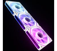 AsiaHorse COSMIQ - Ventola per PC RGB da 120 mm, 3 pezzi, ARGB Daisy Chain PC Ventola [Infinity Mirror] [FDB] 2000 RPM/68,5 CFM/24 LEDS 4 Pin PWN & 5V 3Pin ARGB con controller. Bianco