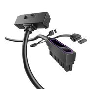 AsiaHorse Hydrus 24Pin PSU cavo di prolunga L, PC 24 pin sleeved Cable per 24 pin ATX [18AWG] alimentatore di rete 5 V 3 pin ARGB SYNC HYDRUS-24PIN-BLACK-T-30 cm