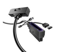 AsiaHorse Hydrus 24Pin PSU Cavo di prolunga R, PC 24 Pin Sleeved Cable per 24 Pin ATX [18AWG] Alimentatore di rete 5 V 3 Pin ARGB SYNC HYDRUS-24PIN-BLACK-L-30 cm