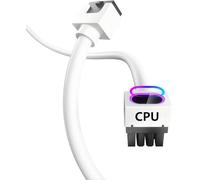 AsiaHorse Hydrus 8-Pin CPU Cavo di prolunga [SOLO PER CPU], Cavo di alimentazione EPS 12V (NON PER GPU), 18AWG Sleeved, 5V 3-Pin ARGB Sync - Bianco