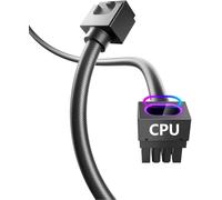 AsiaHorse Hydrus 8-Pin CPU Cavo di prolunga [SOLO PER CPU], Cavo di alimentazione EPS 12V (NON PER GPU), 18AWG Sleeved, 5V 3-Pin ARGB Sync - Nero