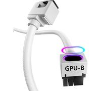 AsiaHorse Hydrus 8-Pin GPU Cavo di prolunga [TIPO B - GANCIO IN ALTO], Cavo di alimentazione PCIE per scheda grafica (NON PER CPU), 18AWG Sleeved, 5V ARGB Sync - Bianco