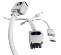 AsiaHorse Hydrus 8Pin PSU - Cavo di prolunga PSU a 8 pin, per CPU a 8 pin [18AWG], 5 V, 3 pin, ARGB SYNC HYDRUS-8PIN-CPU-WHITE-A-30 cm