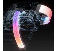 AsiaHorse Kit di coperture per cavi PSU ARGB, kit di coperture per cavi di alimentazione RGB Aurora per cavi di scheda madre e GPU PC, 5V 3Pin ARGB SYNC, compatibile con cavi 12+4-Pin/8-Pin/24-Pin