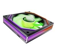 AsiaHorse Matrix Pro Ventola PC 120 mm ARGB PWM, 1 pezzo con 24 LED e specchio infinito su 4 lati, 800-2000 RPM, 61.4 CFM, 2.15 mmH2O, sync 5 V 3 pin, pale inverse, nero