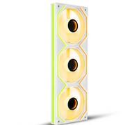 AsiaHorse Matrix Pro - Ventola per case PC da 360 mm, ventola integrata 3 in 1 ARGB PWM con 88 LED, 2000 giri/min, 5 V 3 pin Sync, illuminazione a 3 zone, High Airflow bianco
