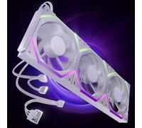AsiaHorse Nyota Pro 120mm Ventola a pale inverse, set di 3 ventole PC da 120mm, aspirazione (Intake) per fondo/lato, ARGB PWM 2000RPM, Ventola silenziosa per case, bianco, confezione da 3