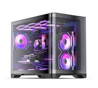 AsiaHorse Pegasus Micro ATX PC Case Dual Chamber 270° Full View Vetro Temperato Grande Spazio MATX Gaming PC Case - 360 mm Radiatore, RTX 40 compatibile, High Airflow Full-Tower MATX Computer Case