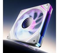 AsiaHorse Ventola per PC RGB 140 mm (HDB) 89,77 CFM/1800 RPM/3,24 MMH2O 5V3PIN ARGB e ventola PWM 12V4PIN 50,000 ore di durata AMICIMega-A14-R-bianco