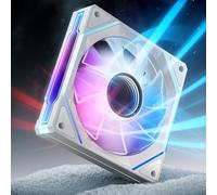 AsiaHorse Ventola per PC RGB da 120 mm, 1 pezzo [Infinity Mirror] [HDB] 1800 RPM 5V3PIN ARGB e ventola PWM 12 V4 pin, durata 50,000 ore AMICI5GT bianco