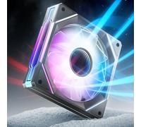 AsiaHorse - Ventola per PC RGB da 120 mm con pale reverse, 1 pezzo [Infinity Mirror] [HDB] 1800 RPM 5V3PIN ARGB e 5V3PIN PWM, durata 50.000 ore AMICI5GT Nero Reverse