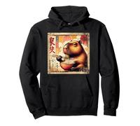 Asian Graphics, Ramen Capybara Anime Vintage Japanese Poster Felpa con Cappuccio
