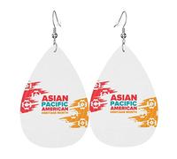 Asiatico americano e isolano del Pacifico Heritage Month Orecchini in pelle PU Orecchini Earbob Orecchini pendenti a goccia per le donne Ragazze Matrimonio da sposa