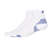 Calze ASICS Cushion Run Quarter Sock bianco blu (pack da 2) - S