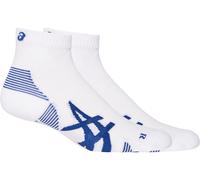 ASICS 2ppk Cushion Run Quarter Sock Brilliant White / Asics Blue Unisex Size I
