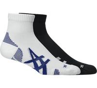 ASICS Aeg 2 Pack Cushioned Run Quarter Sock Performance Black / Brilliant White Unisex Size L