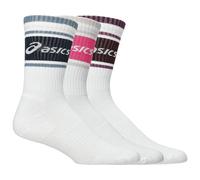 ASICS Aeg 3 Pack Logo Crew Sock Dark Aubergine / Bubblegum / Midnight Unisex Size L