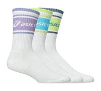 ASICS Aeg 3 Pack Logo Crew Sock Illuminate Yellow / Energy Aqua / Fresh Air Unisex Size XL
