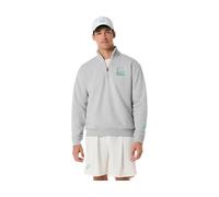 Felpa da tennis da uomo Asics Court Core Graphic Half Zip - heather grey - Grigio (M)