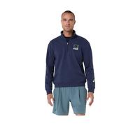 Felpa da tennis da uomo Asics Court Core Graphic Half Zip - midnight heather - Blu (M)