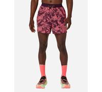 ASICS Fujitrail All Over Print 5in Short Blazing Coral / Dark Aubergine Male Size 2XL