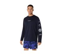 ASICS Fujitrail Logo Ls Top Midnight / Cobalt Burst / Cool Grey Male Size XS