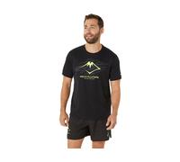 ASICS Fujitrail Logo Ss Top P. Black / Graphic Grey / Safety Yellow Male Size S