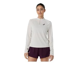 ASICS Match 1/2 Zip Ls Top Soft Oat FeMale Size XS