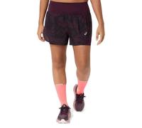 Asics Road All Over Print 2 In 1 3.5´´ Shorts Viola XS Donna