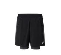 ASICS Pantaloni sportivi 'ROAD' grigio argento / nero Uomo ASICS XXL grigio argento / nero