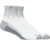 ASICS Performance Run Quarter Sock Brilliant White / Silver Reflective Unisex Size XL