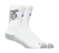 ASICS Performance Run Sock Crew Brilliant White / Flash Red / Edo Purple Unisex Size I