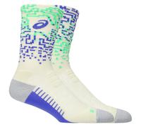 ASICS Performance Run Crew Sock Ivory / Cobalt Burst / Vital Green Unisex Size XL