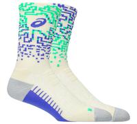 ASICS Performance Run Crew Sock Ivory / Cobalt Burst / Vital Green Unisex Size XL