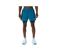 Asics Pantaloncini Road 2n1 5in Tranquil Teal/Dark Teal/Yamabuki Uomo Taglia L