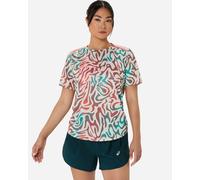 ASICS Road All Over Print Ss Top W - Donna - Beige / Rosso / Blu - Taglia M- modello 2025