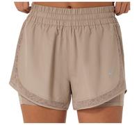 Asics - Women's Nagino Run 2in1 Short - Pantaloncini da running S beige/marrone