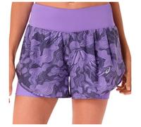 Asics - Women's Road All Over Print 2-N-1 3.5'' Short - Pantaloncini da running XL lilla