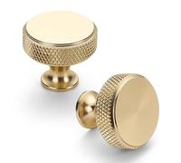 Asidrama Confezione da 10 pomelli zigrinati color oro per armadietti da cucina, cassettiere, cassetti, armadietti, in alluminio, per cassetti
