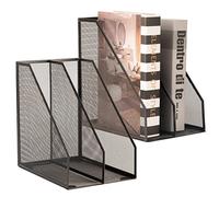 ASIFMTHOT Portariviste in filo metallico, porta documenti in rete per scrivania, accessori da scrivania per ufficio, scatola decorativa per documenti, nero, confezione da 2