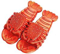 Asifn Pantofole di Aragosta Estate Divertente Animale Infradito Bambini Scarpe Spiaggia Carine Donna Sandali Uomo Scivoli Casuali（Rosso,40/41 EU