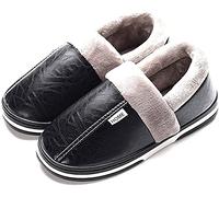 Asifn Pantofole Uomo Donna Invernali Chiuse Casa Antiscivolo Peluche Scarpe Inverno Caldo Morbido Invernali Ciabatte（Nero，48/49 EU，49/50 Taglia del Marchio
