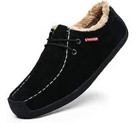 Asifn Scarpe Scamosciate Invernali Mocassini Uomo Caldi Peluche da Barca per Interni Scarpe Ginnastica Esterne Memory Foam（Nero,50/51 EU,51 Taglia del Marchio