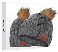 ASIILOVI Cappello Bluetooth Regali Natale, Bluetooth V5.0 Berretto Bluetooth Uomo Cappello Uomo Invernali con Cuffie Bluetooth Idee Regalo Uomo Donna Berretto Bluetooth Sport all'Aria Aperta (03-Gray)