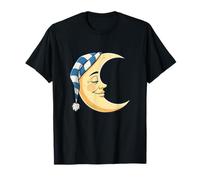 Asilo Nido per Bambini Sleepy Crescent Moon with Nightcap Maglietta