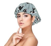 Asilo nido per cani Border Collie,Cuffia da notte elastica in raso per adulti, fascia per capelli in seta regolabile, cuffia da notte elastica per donne