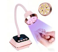 Asimebesty Lampada UV LED Unghie 36W, Mini Lampada Unghie con Sensore Intelligente e Display LCD, Timer 30/60/90s, 360° Testa Regolabile, Ricaricabile Torcia per Unghie Gel Sciugatura Rapida, Rosa