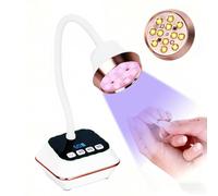 Asimebesty Lampada UV LED Unghie 36W, Mini Lampada Unghie con Sensore Intelligente e Display LCD, Timer 30/60/90s, 360° Testa Regolabile, Ricaricabile Torcia per Unghie Gel Sciugatura Rapida, Bianco